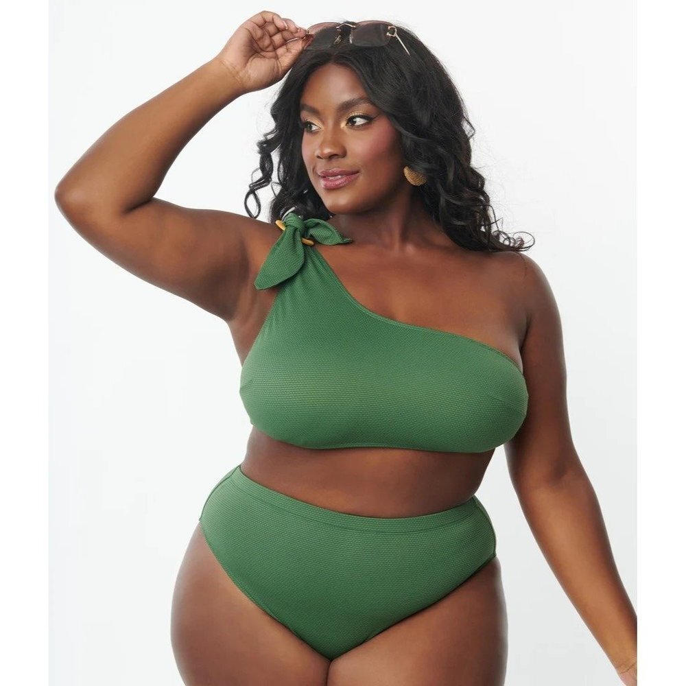 Nwt Retro One-Shoulder Bikini Set L